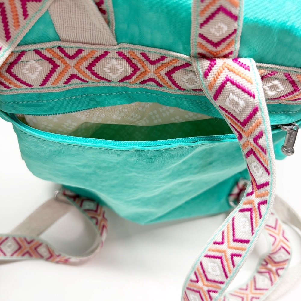 Kipling Ravier City Backpack Aztec Strap Breezy Turquoise - Picture 12 of 12